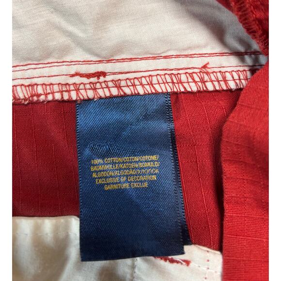 POLO RALPH LAUREN Womens Ripstop Cargo Shorts RL-1967 Red Sz 20 100% Cotton - Picture 8 of 13